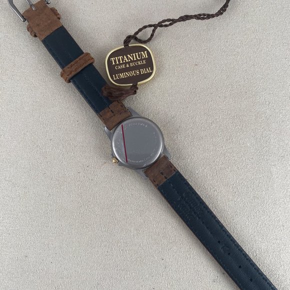 Vintage Belair Titanium Watch 18 Karat Gold Plated Bezel - Picture 7 of 7